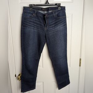 Jennifer Lopez Dark Indigo High Rise Straight Leg Jeans, Sz. 14 Petite